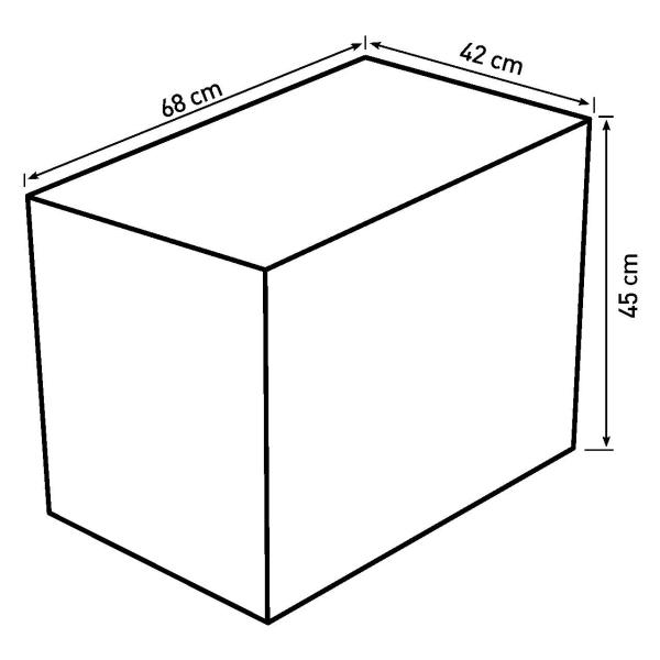 Kurv aflang med hjul 68x42x45cm