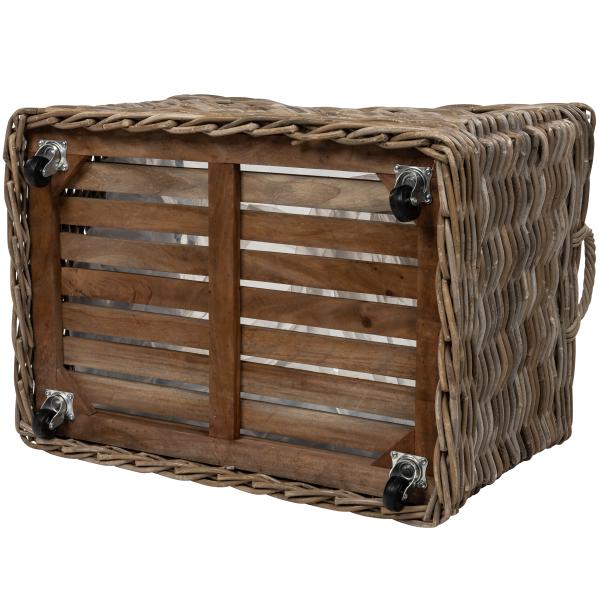 Kurv aflang med hjul 82x57x52cm