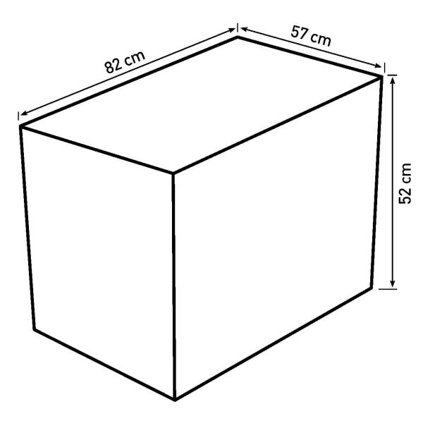 Kurv aflang med hjul 82x57x52cm