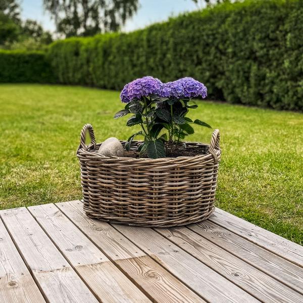 Kurv oval med håndtag 60x47x28cm