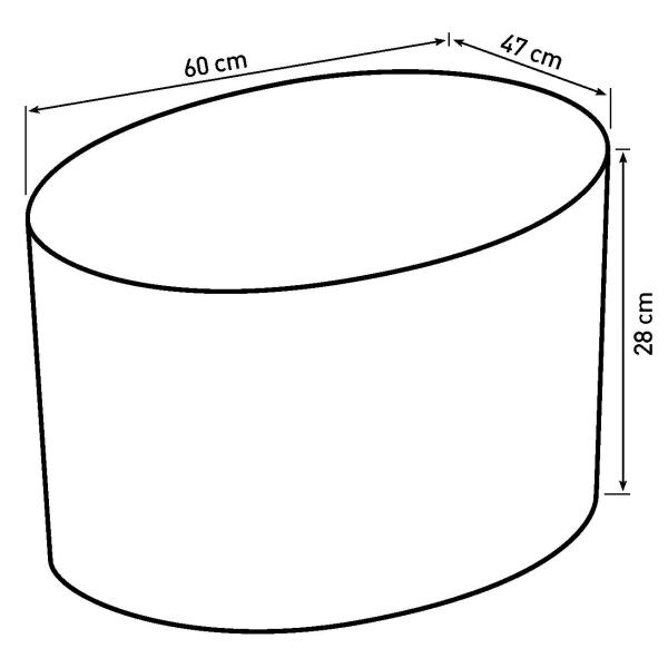 Kurv oval med håndtag 60x47x28cm