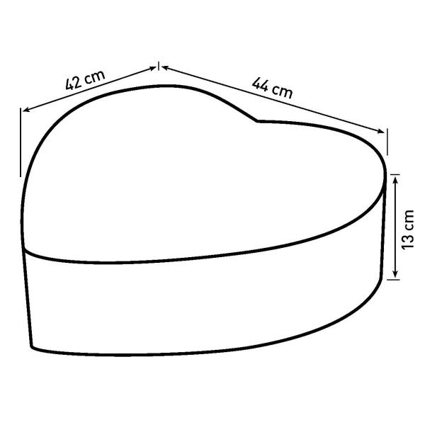 Kurv hjerteformet 42x44x13cm