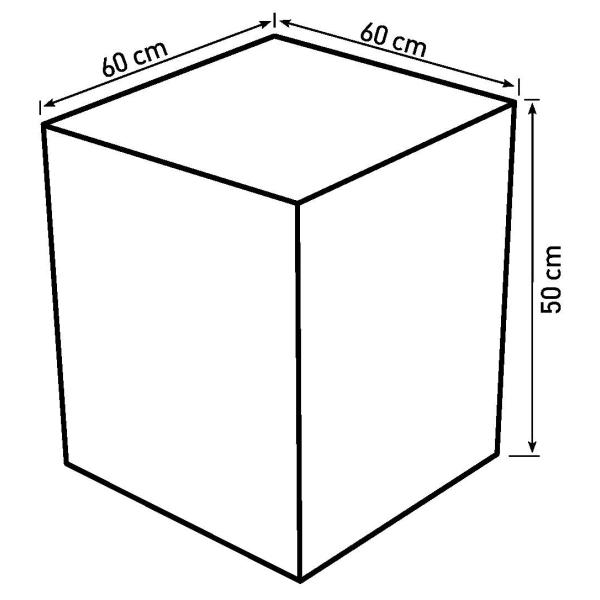 Kurv firkantet med håndtag 60x60x50cm