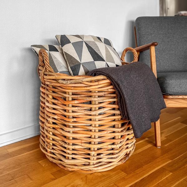 Kurv rund med håndtag ø50x60cm