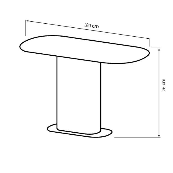 Alba 180x90x76cm mørkegrå/natur