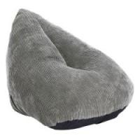 Oval sækkestol fløjl beige