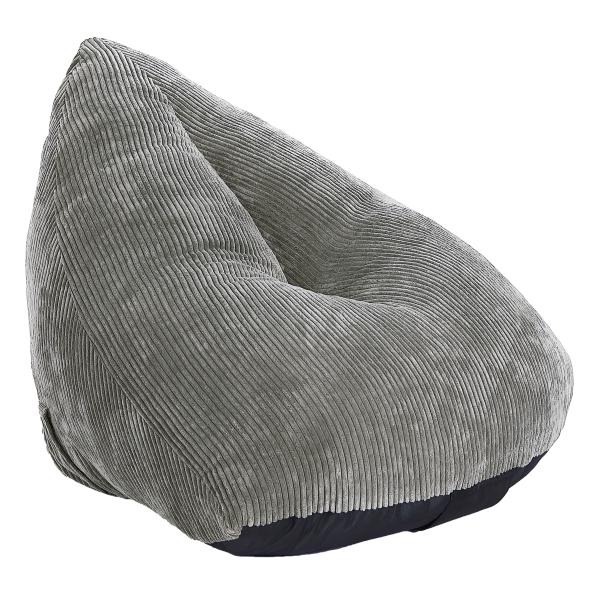 Oval sækkestol fløjl beige