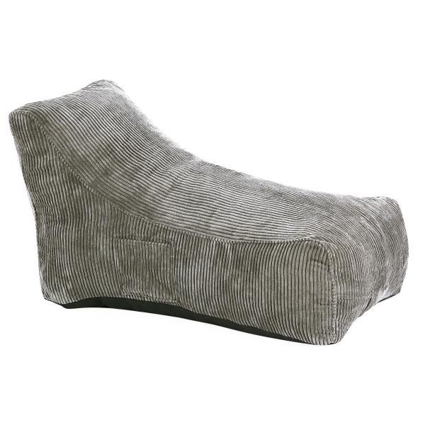 Lounge sækkestol fløjl beige