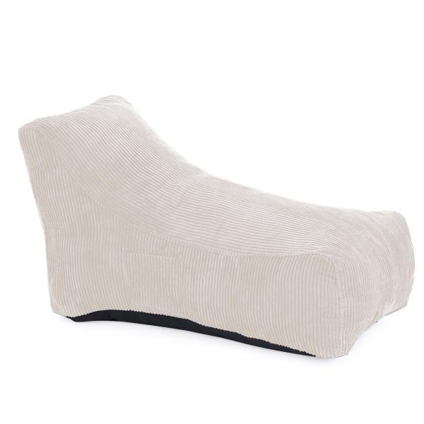 Lounge sækkestol fløjl creme