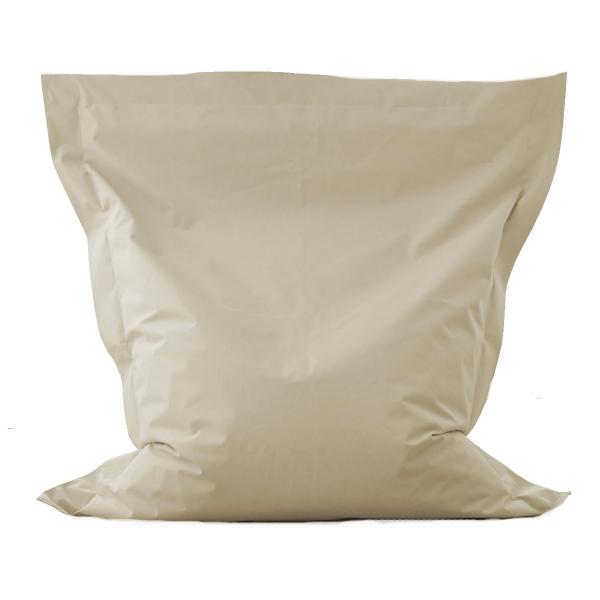 Rektangulær sækkestol stof beige