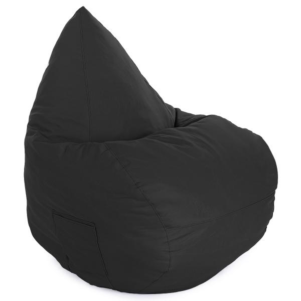 Premium oval sækkestol sort