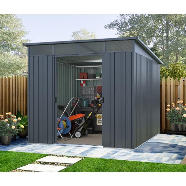 Redskabsskur stål antracit 6.6m2
