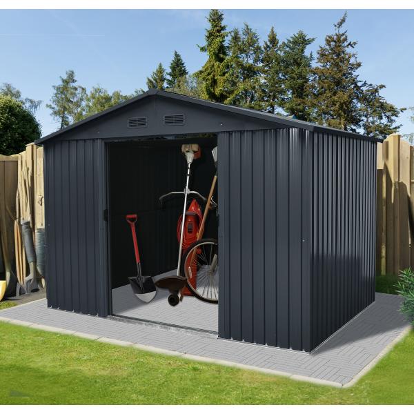 Redskabsskur stål antracit 7.2m2