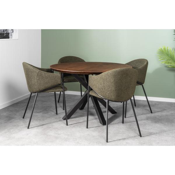 Forli 120x120x74cm eg smoked/sort