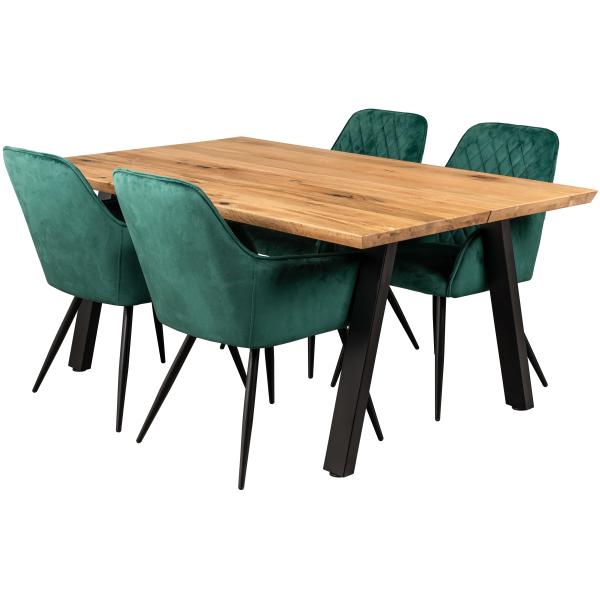 Firenze med krydsben 160x95x74cm eg natur/sort