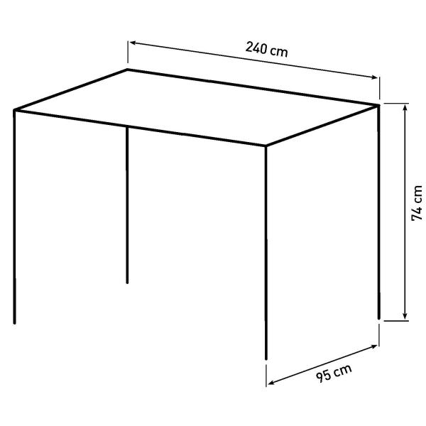 Firenze med skråben 240x95x74cm eg natur/sort
