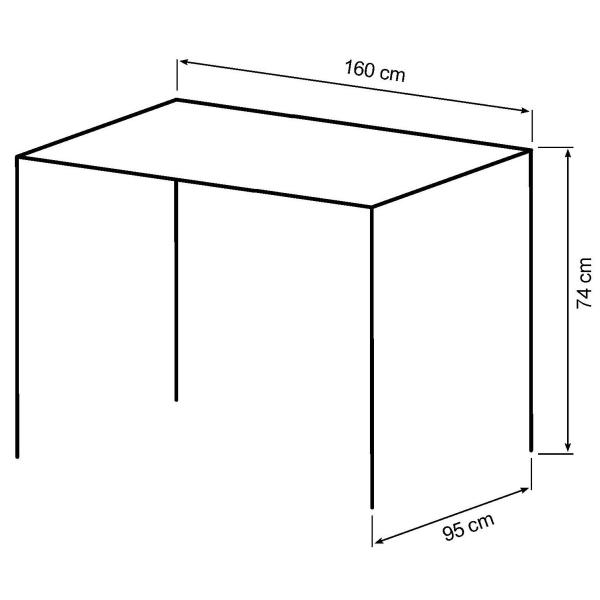 Firenze med skråben 160x95x74cm eg smoked/sort