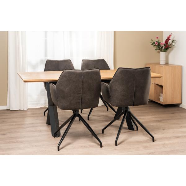 Pisa 185x90x75cm eg natur/sort