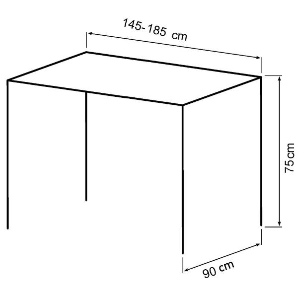 Pisa 145/185x90cm eg sort