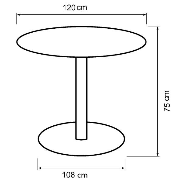 Palmi 120x120x75cm eg hvid/sort