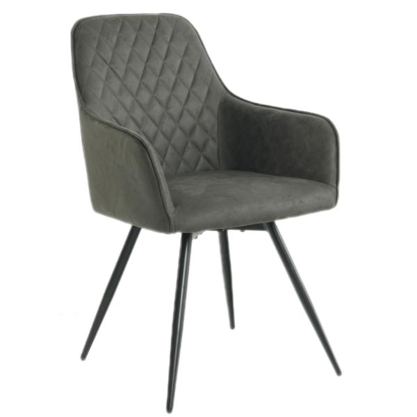 Hanne med drejefunktion suede mørkegrå