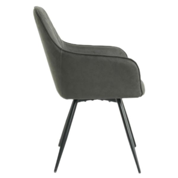 Hanne med drejefunktion suede mørkegrå