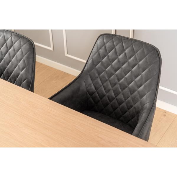 Hanne med drejefunktion suede mørkegrå