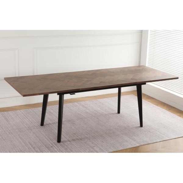 San Marino sildeben med skråben 240x90x76cm mørkebrun/sort