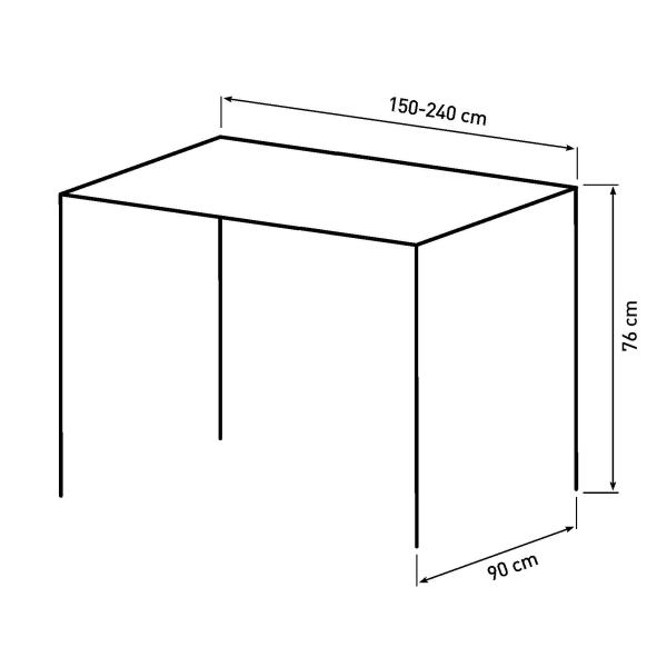 San Marino sildeben med skråben 240x90x76cm mørkebrun/sort