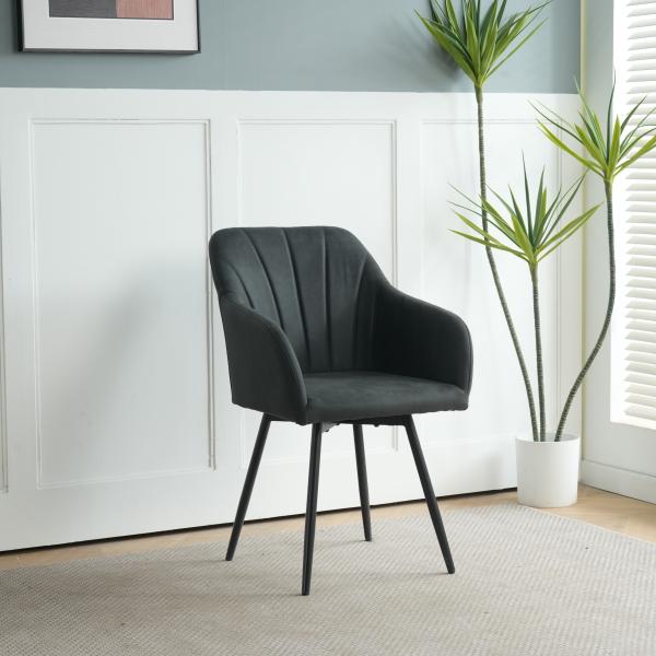 Lucy med drejefunktion suede sort