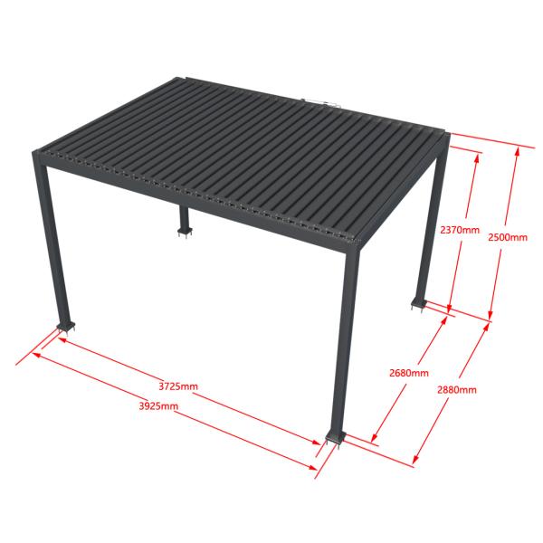 Essence elektrisk pergola med lameltag 400x300cm antracit