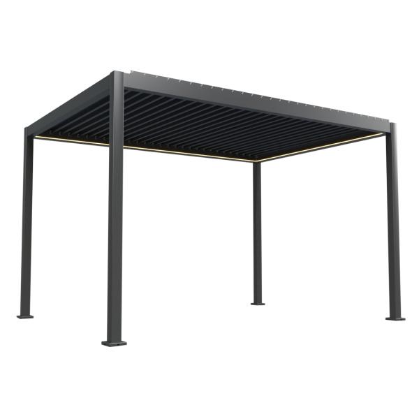 Essence elektrisk LED pergola med lameltag 400x300cm antracit