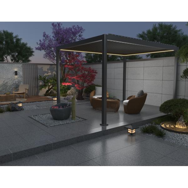 Essence elektrisk LED pergola med lameltag 400x300cm antracit