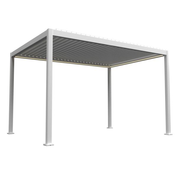 Essence elektrisk LED pergola med lameltag 400x300cm hvid