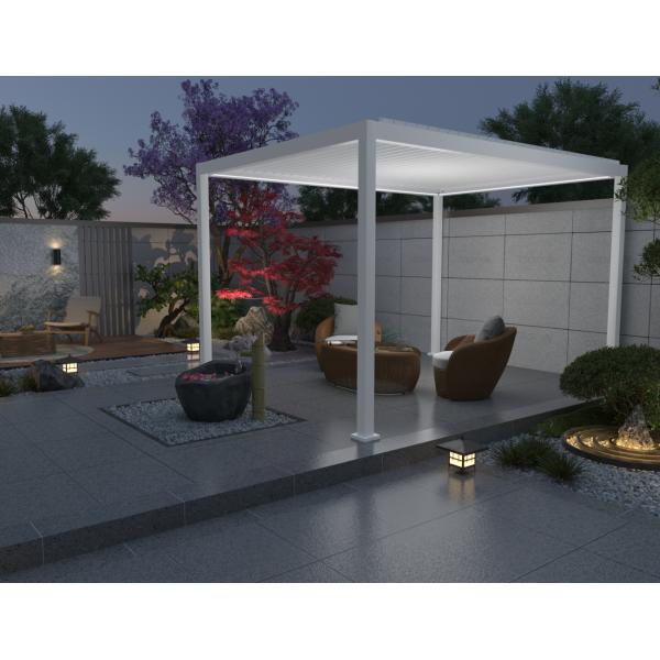 Essence elektrisk LED pergola med lameltag 400x300cm hvid