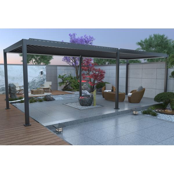 Essence elektrisk pergola med lameltag 600x300cm antracit