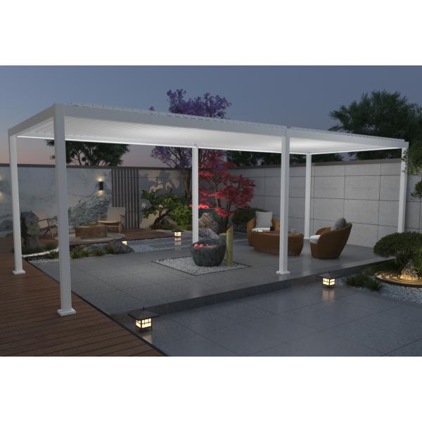 Essence elektrisk pergola med lameltag 600x300cm hvid