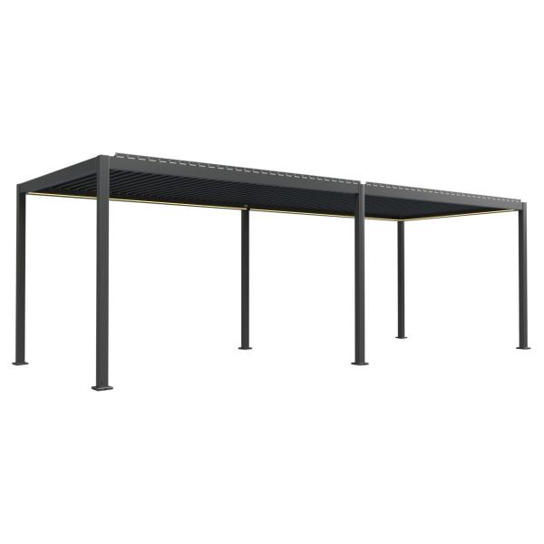 Essence elektrisk LED pergola med lameltag 600x300cm antracit