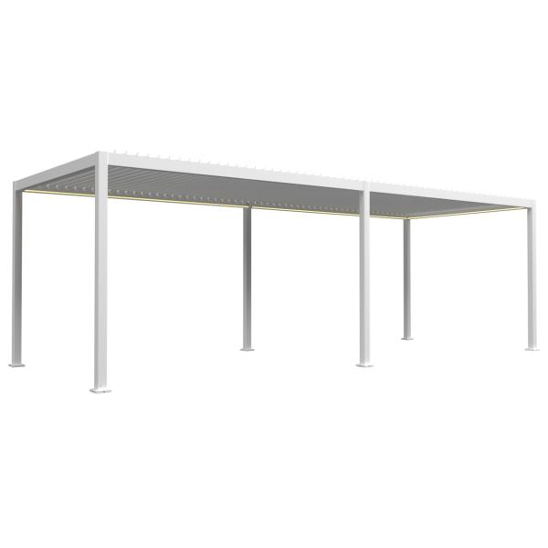 Essence elektrisk LED pergola med lameltag 600x300cm hvid