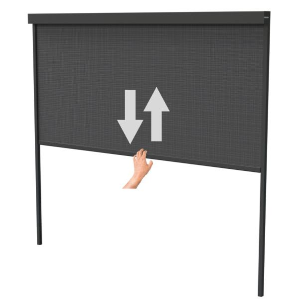 Manuel sidevæg til pergola med lameltag antracitgrå