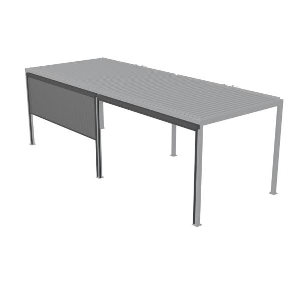 Manuel sidevæg til pergola med lameltag antracitgrå