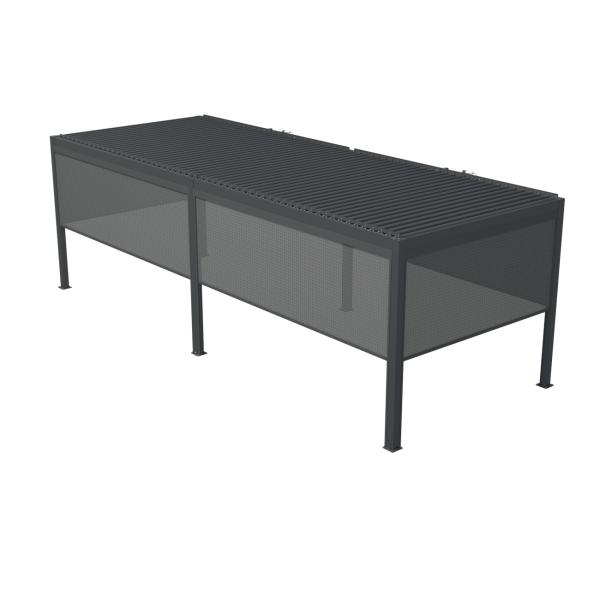 Manuel sidevæg til pergola med lameltag antracitgrå