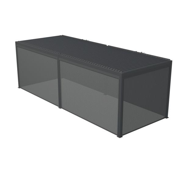 Manuel sidevæg til pergola med lameltag antracitgrå