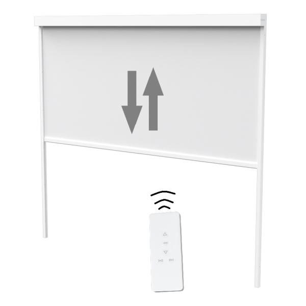 Elektrisk bagvæg til pergola med lameltag hvid
