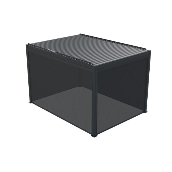 Elektrisk sidevæg til pergola med lameltag antracitgrå