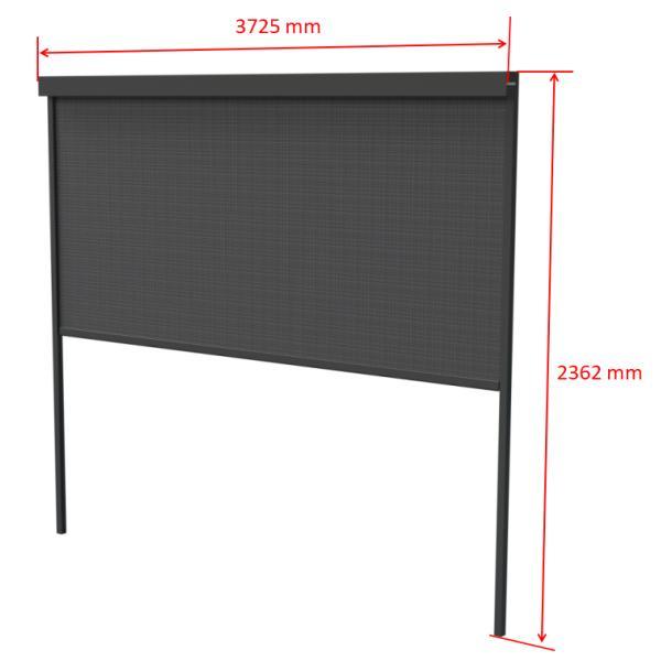 Elektrisk sidevæg til pergola med lameltag antracitgrå