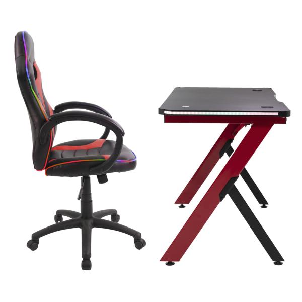 Exracer gamerbord LED + Jason LED sort/rød