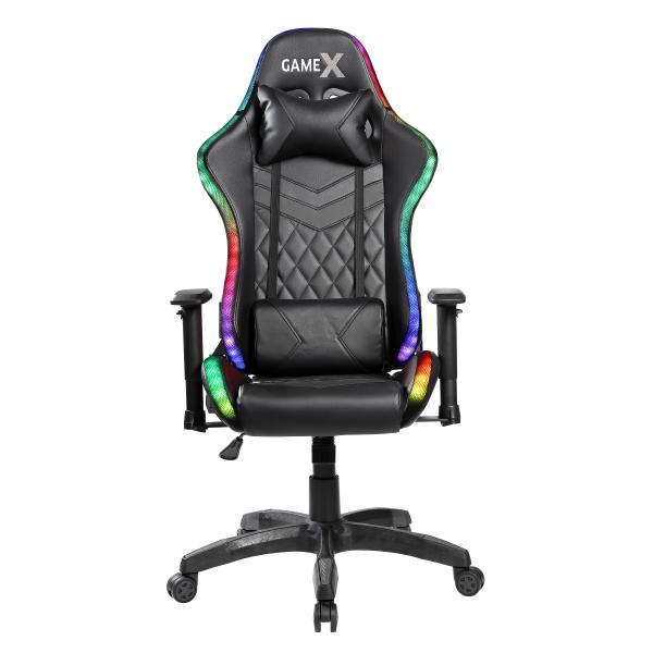 Exracer gamerstol sort/rød inkl. gamerbord LED