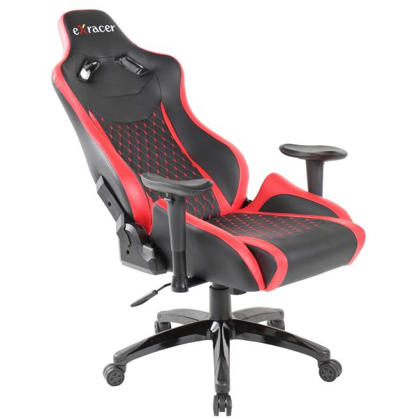 Exracer gamerstol sort/rød inkl. gamerbord LED