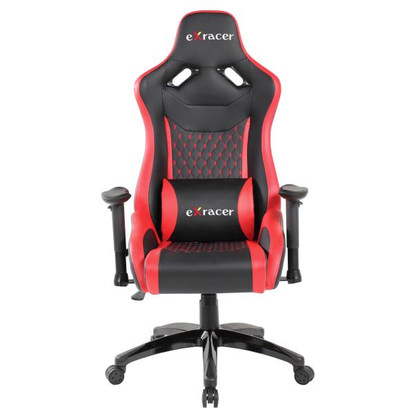 Exracer gamerstol sort/rød inkl. gamerbord LED